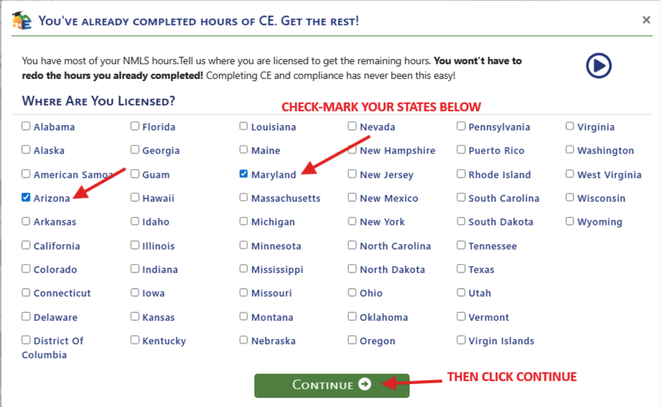 CE Widget state selection